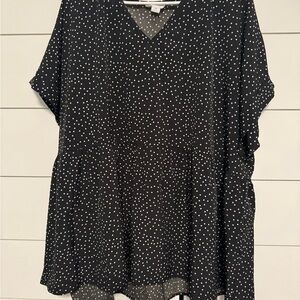 Black Polka Dot Women's Top